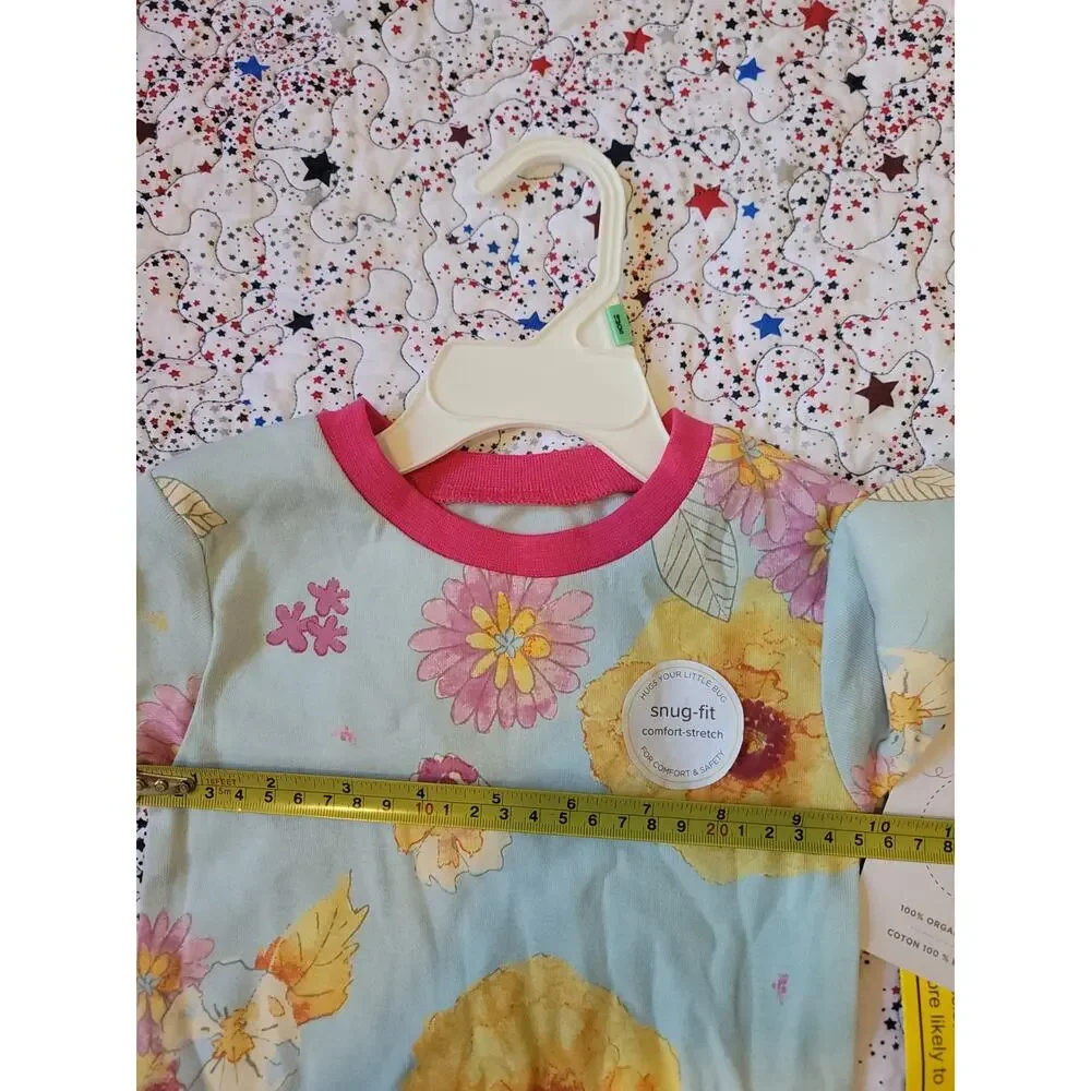 NWT Burt’s Bees 3T Pajama Top Kids Girl’s 100% Organic Cotton Snug Fit Flower 🌼
